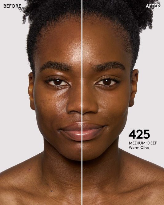 before + after imagery for shade 425 in pro filt'r soft matte longwear foundation