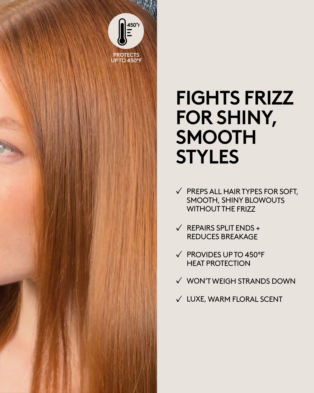 fights frizz for shiny, smooth styles